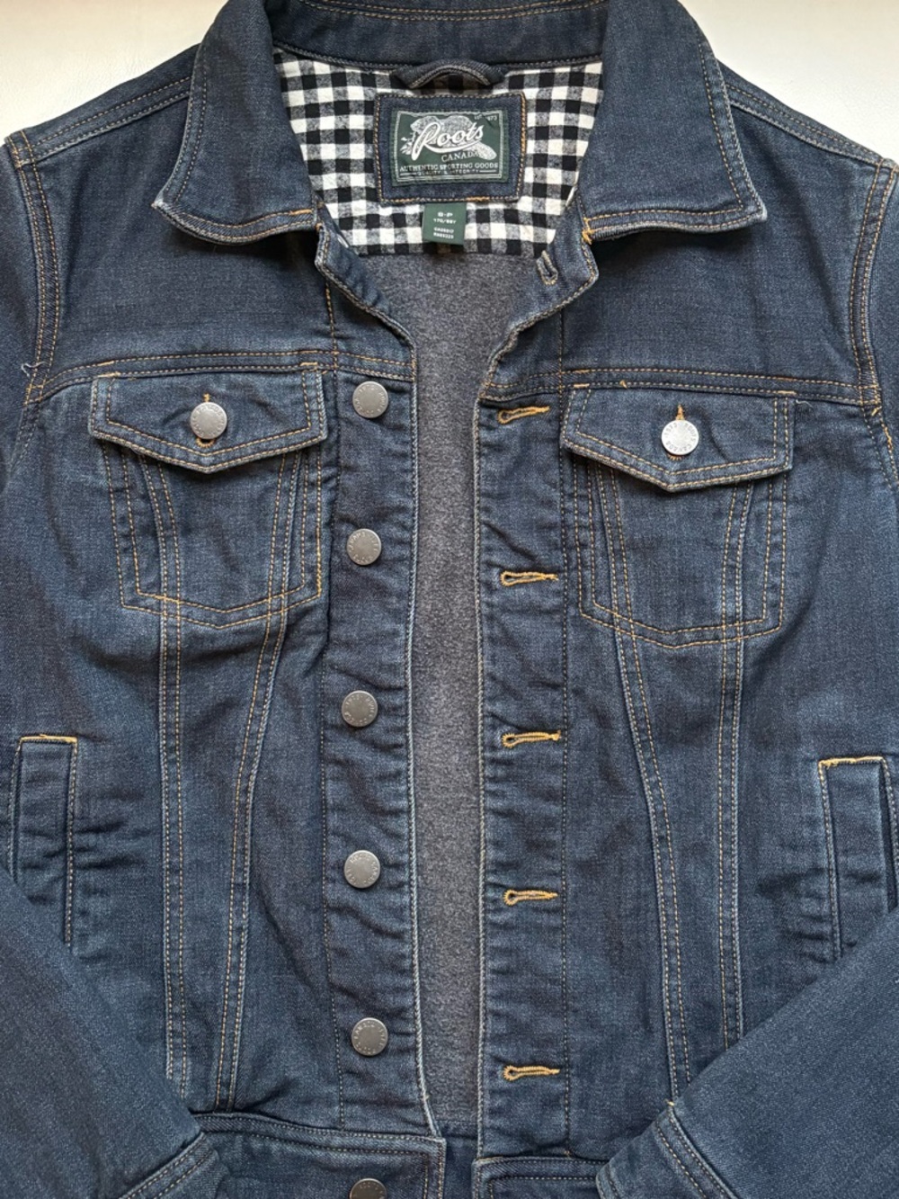 Roots Women’s Stretch Denim Jacket, Lined, Button Front, Size S - Picture 3 of 16